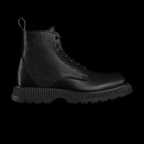 Dior Buffalo Lace Up Ankle Boot 'Dior Oblique Debossed - Black'