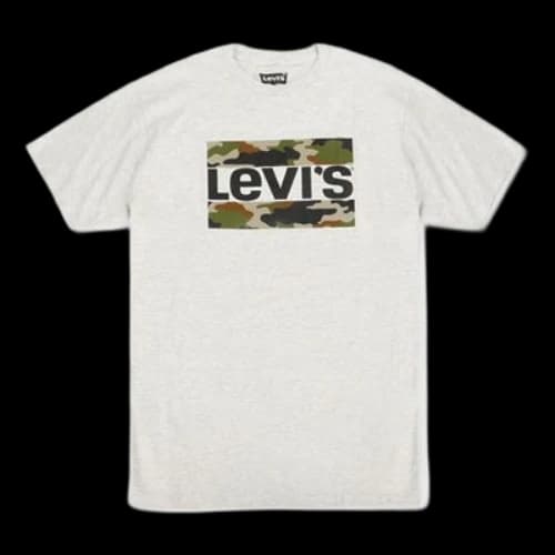 LEVI'S Levis Camouflage Printing Short Sleeve Gray T-Shirt