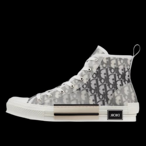 Luxury Dior B23 High Top Logo Oblique White Black (2019)