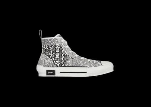 Dior And Shawn B23 High Top Black White Embroidery