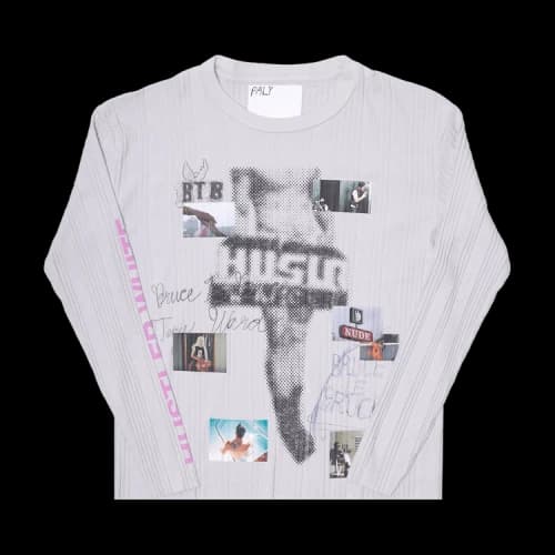 Paly Hollywood Hustlr Rib Long-Sleeve Tee 'White'