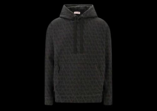 Valentino Allover Logo Hoodie Black