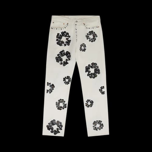 Denim Tears Rhinestone Jeans 'White'