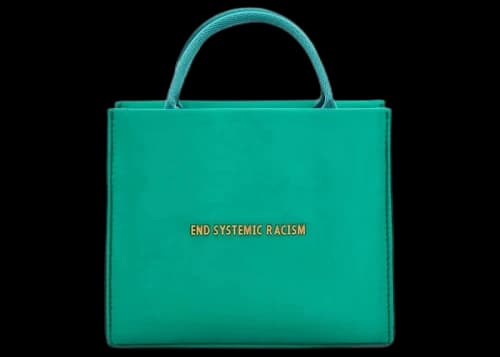 Brandon Blackwood ESR "End Systemic Racism" Satin Canvas Tote Green