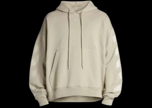 OFF-WHITE Arrow Logo Cotton Hoodie Abbey Stone