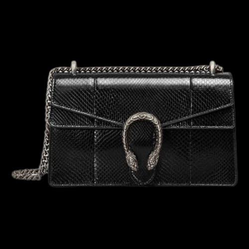 Gucci Dionysus Leather Single Shoulder Bag Medium Black (Women's)
