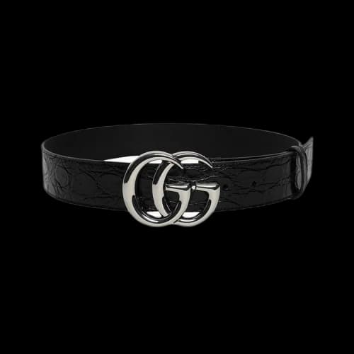 Gucci Double G Buckle Wide Leather Belt 'Black'