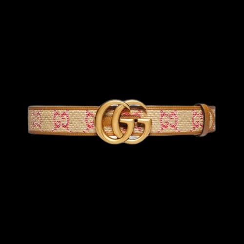 Gucci Marmont Raffia Wide Belt 'Red/Beige'