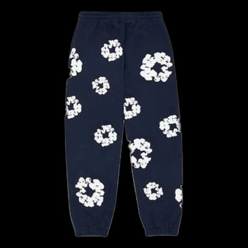 Denim Tears Cotton Wreath Logo Sweatpants 'Navy White'