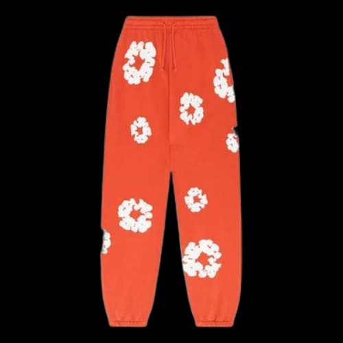 Denim Tears Cotton Wreath Sweatpants 'Orange White'