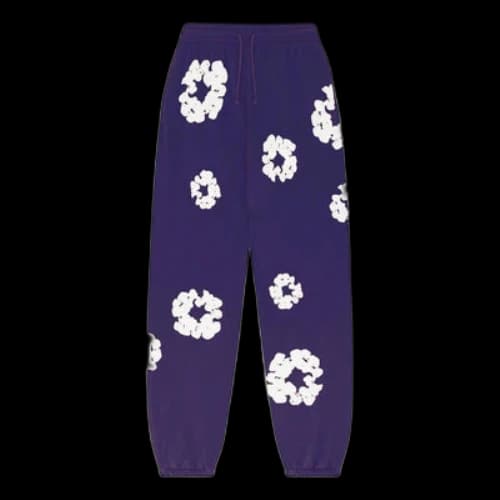 Denim Tears Cotton Wreath Sweatpants 'Purple White'