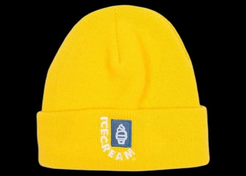 Icecream Ice Cream Header Knit Beanie Yellow
