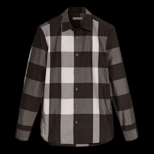 Burberry Classic Plaid Long Sleeves Shirt Black