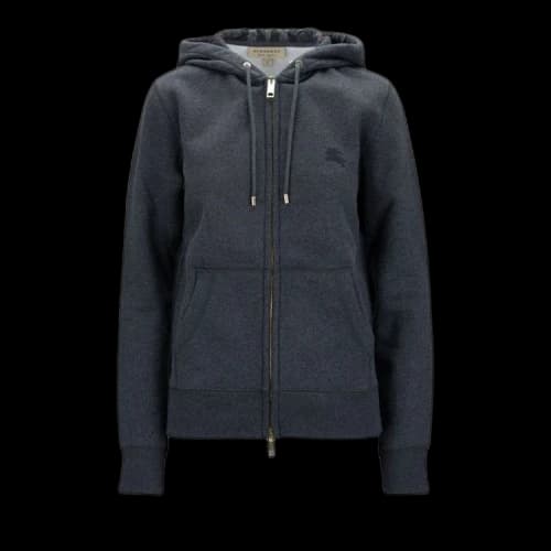 Burberry Clarendon Check Hood Zip Up Hoodie Gray