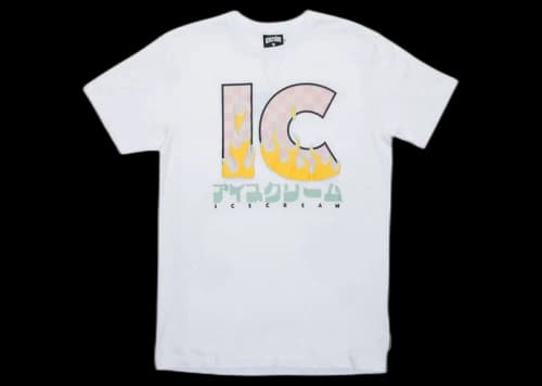 Icecream Ice Cream Flame On Tee White