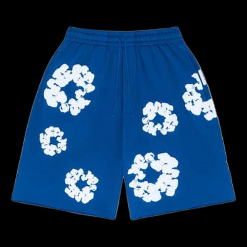 Denim Tears Cotton Wreath Logo Shorts 'Royal Blue White'