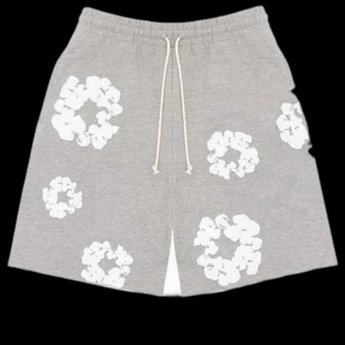 Denim Tears Cotton Wreath Logo Shorts 'Grey White'