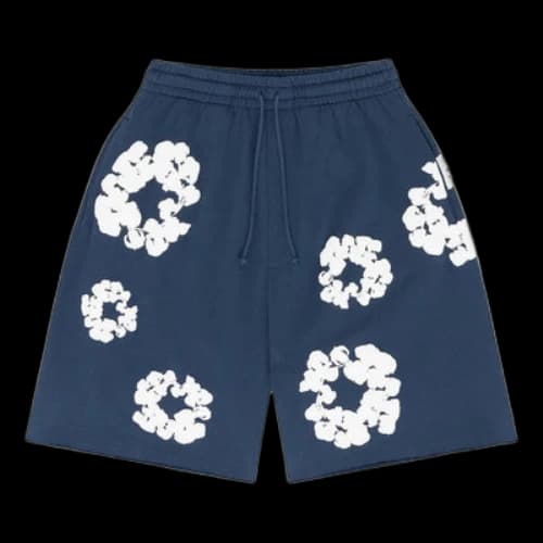 Denim Tears Cotton Wreath Logo Shorts 'Navy White'