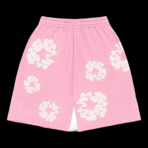 Denim Tears Cotton Wreath Logo Shorts 'Pink White'