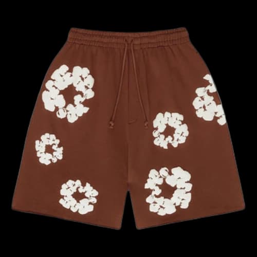Denim Tears Cotton Wreath Logo Shorts 'Brown White'
