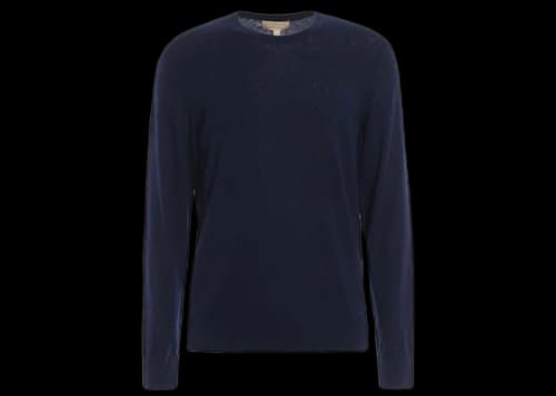 Burberry Richmond Check-Patch Cashmere-Blend Sweater Navy