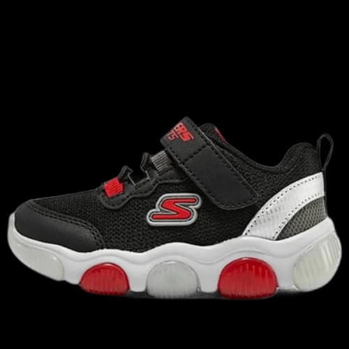 (GS) Skechers Mighty Glow Sneaker 'Black Red'
