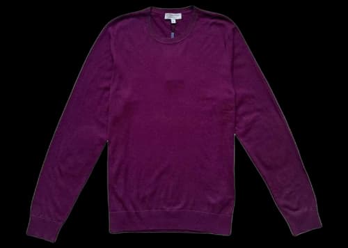 Burberry Cashmere Blend Vintage Check Elbow Patch Sweatshirt Burgundy