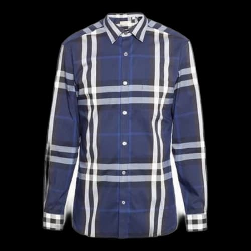 Burberry SS21 Classic Plaid Long Sleeves Shirt 'Navy Blue'