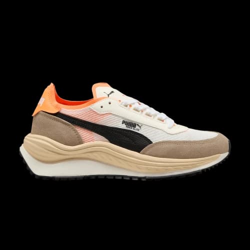 PUMA RIDER ELITE Cushioning Abrasion Resistant Support Low top Running Shoes Unisex Brown White Orange