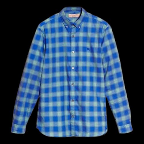 Burberry Plaid Button Long Sleeves Shirt Blue