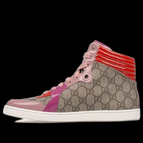 Gucci GG Supreme High Top 'Beige Carmine Rose New Rosette' (Women's)