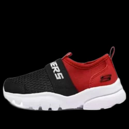 (GS) Skechers Slip-On Sport Shoes 'Black Red'
