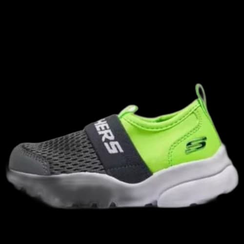 (GS) Skechers Slip-On Sport Shoes 'Black Grey Green'