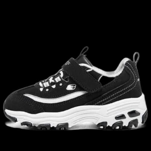 (GS) Skechers D'Lites Shoes 'Black White'