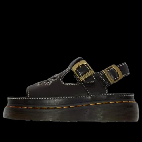 Dr. Martens Dunnet Flower Full Grain Leather Sandals 'Black' (Women's)