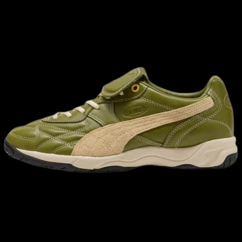 PUMA King Indoor Soccer Shoes Unisex Olive Green Beige