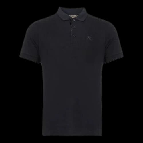 Burberry Logo lapel Short Sleeve Polo Shirt Black