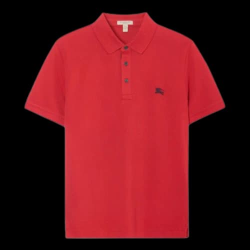 Burberry Logo Short Sleeve Polo Shirt Red