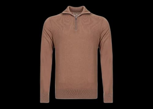 Burberry Cashmere Blend Quarter-Zip Sweatshirt Camel
