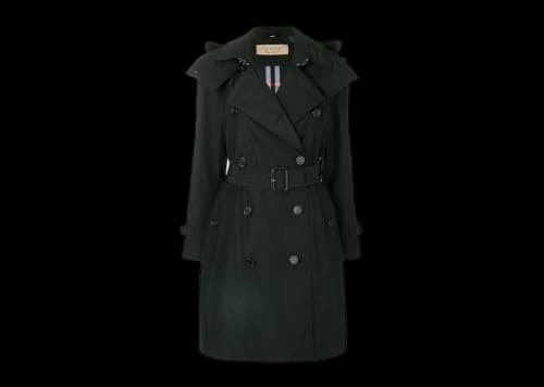 Burberry Women's Amberford Hooded Shell Trench Coat Black
