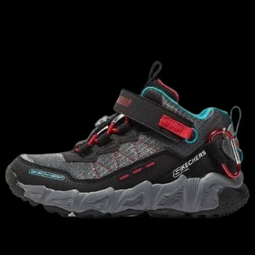 (GS) Skechers Velocitrek Trainers 'Grey Black Red'