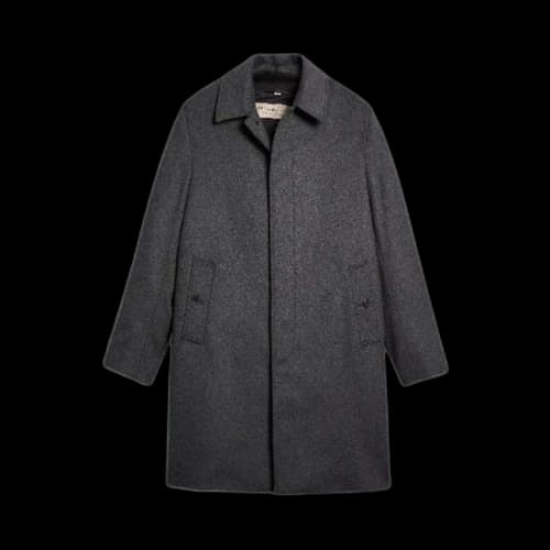 Burberry Wool Cashmere Blend Car Coat with Detachable Gilet Dark Grey