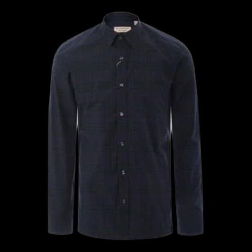 Burberry Blue Plaid Long Sleeves Shirt Blue