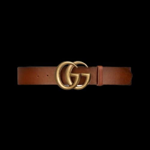 Gucci Leather Belt With Double G Buckle 'Cuir'
