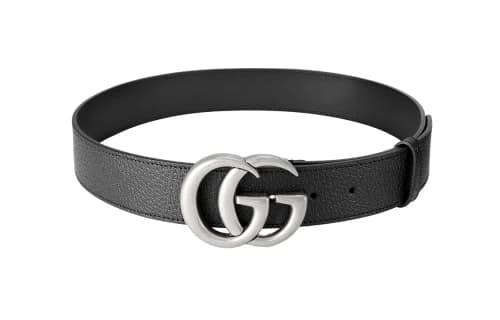 Gucci Double G Buckle Leather Belt Black