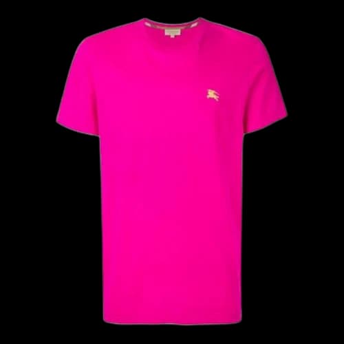 Burberry Pure Cotton Logo Round Neck Short Sleeve Rose Red