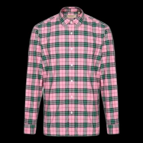Burberry Plaid Button Long Sleeves Shirt Pink