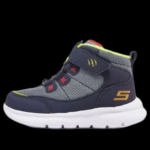 (GS) Skechers Microspec Zovox Blended Velcro Shoes 'Navy Grey'
