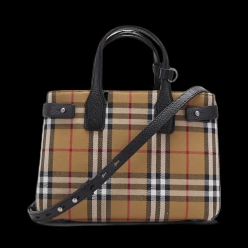 Burberry The Small Banner Vintage Check and Leather Black