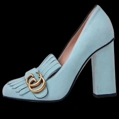Gucci Marmont Suede Heels 'Light Blue' (Women's)